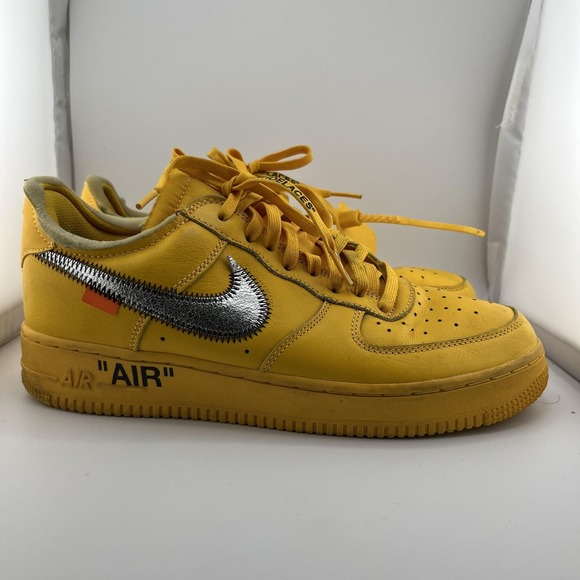 Nike Off-White Air Force 1 Low Shoes Mens Size 9 University Gold DD1876-700